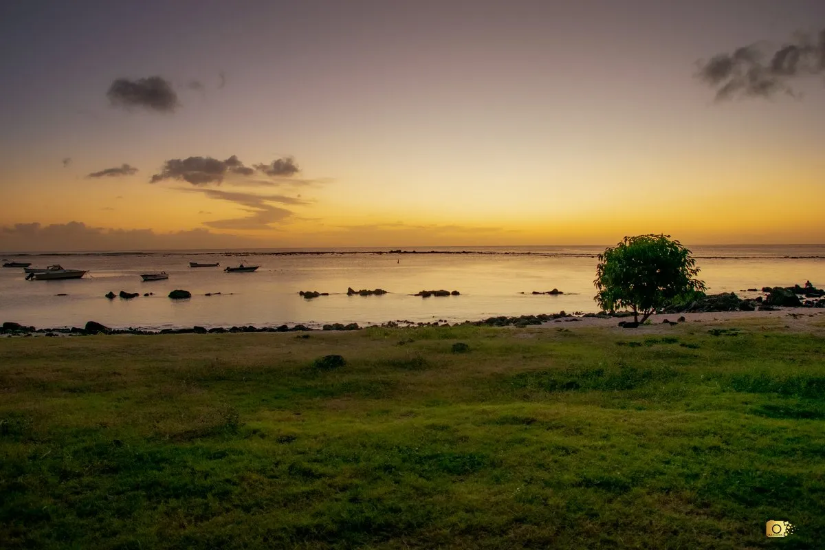 Flic en flac beach after sunset